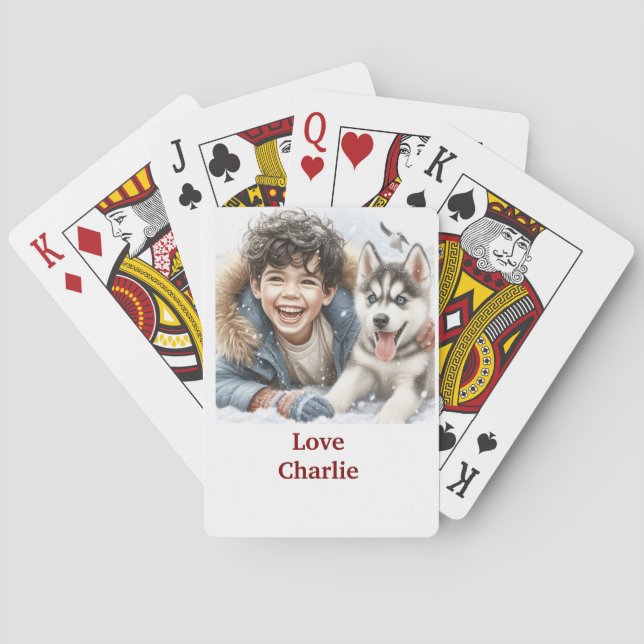 Jeu De Cartes Personalized Game with Name – Cute dog (dos)