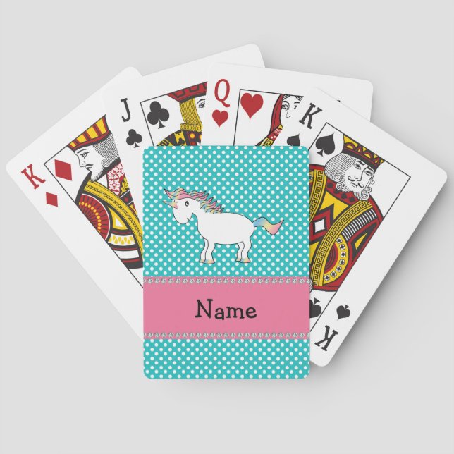 Jeu De Cartes Personalized name cute unicorn (dos)