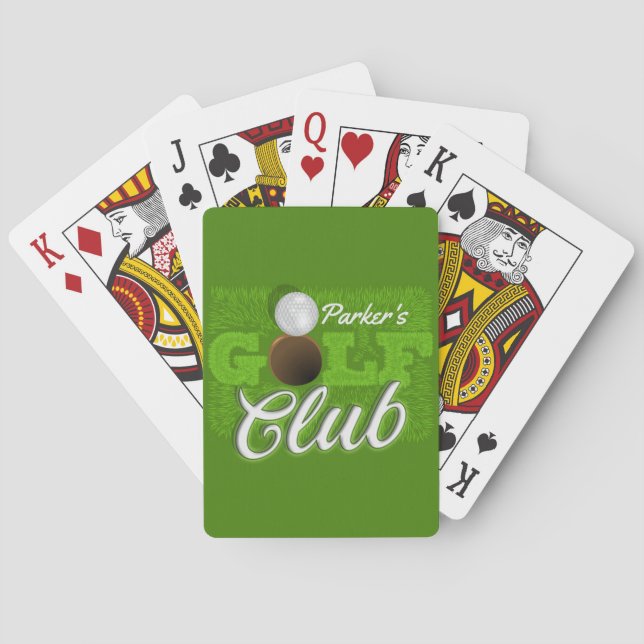 Jeu De Cartes Personalized NAME Golfer Green Golf Course Club (dos)