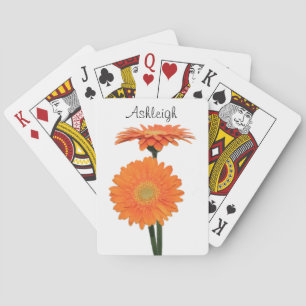 Jeu De Cartes Personalized Orange Gerbera Daisies Playing Cards