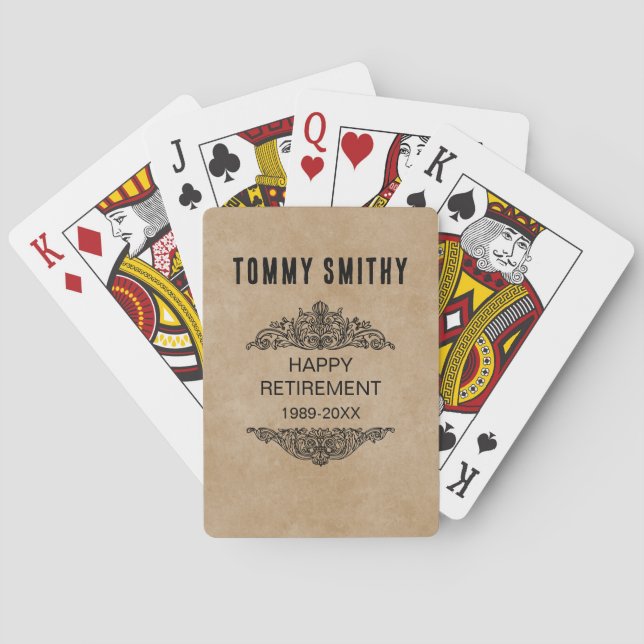 Jeu De Cartes Personalized Retirement Playing Cards – Milestone (dos)