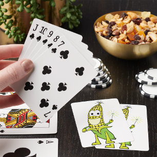Jeu De Cartes Personnage de sorcier de maïs avec baguette magiqu