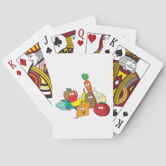 Jeu De Cartes Personnages amis drôles de groupe alimentaire de d (dos)
