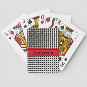 Jeu De Cartes Personnalisable noir blanc Motif rouge