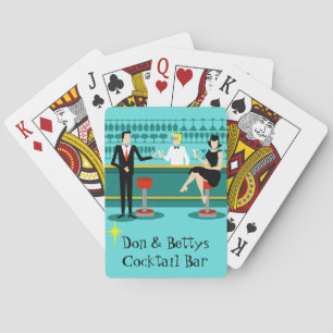 Jeu De Cartes Personnalisable Retro Cocktail Lounge Playing Card