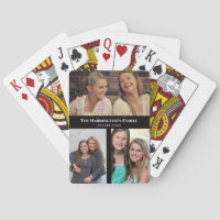 Personnalisé 3 sections Famille Photo Collage Blac