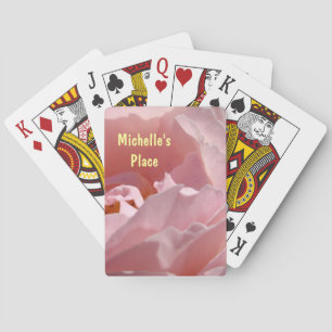 Jeu de cartes personnalisé avec votre nom Rose ros