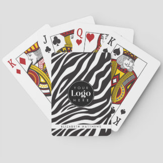 Jeu De Cartes Personnalisé Chic Zebra Imprimer Personnalisé Logo