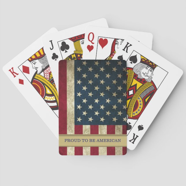 Jeu De Cartes Personnalisé du drapeau américain Vintage (dos)