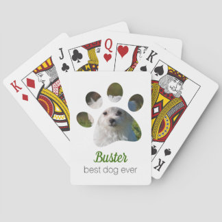 Jeu De Cartes Personnalisé Empreinte de patte Photo Dog Jouer de