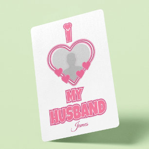 Jeu De Cartes Personnalisé I Love My Husband - Ajouter Photo & N