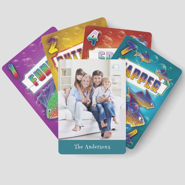 Jeu De Cartes Personnalisé Nom "Go Fish" Photo Lecture Cartes (Verso)