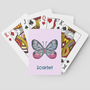 Jeu De Cartes Personnalisé Octobre Pink verre papillon Art