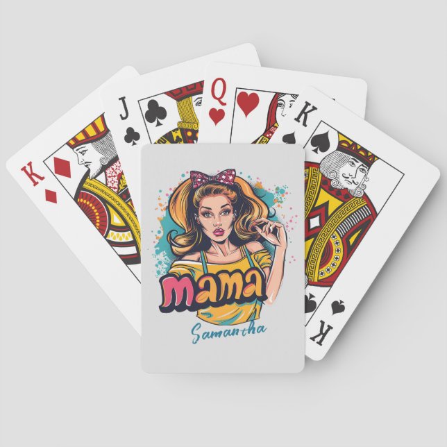 Jeu De Cartes Personnalisé Retro Mama Pop Art (10) (dos)