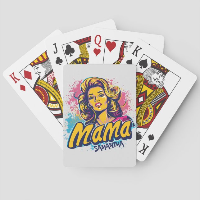 Jeu De Cartes Personnalisé Retro Mama Pop Art (14) (dos)