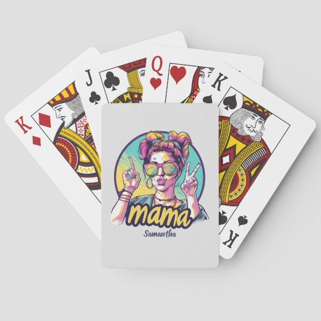 Jeu De Cartes Personnalisé Retro Mama Pop Art (19) (dos)