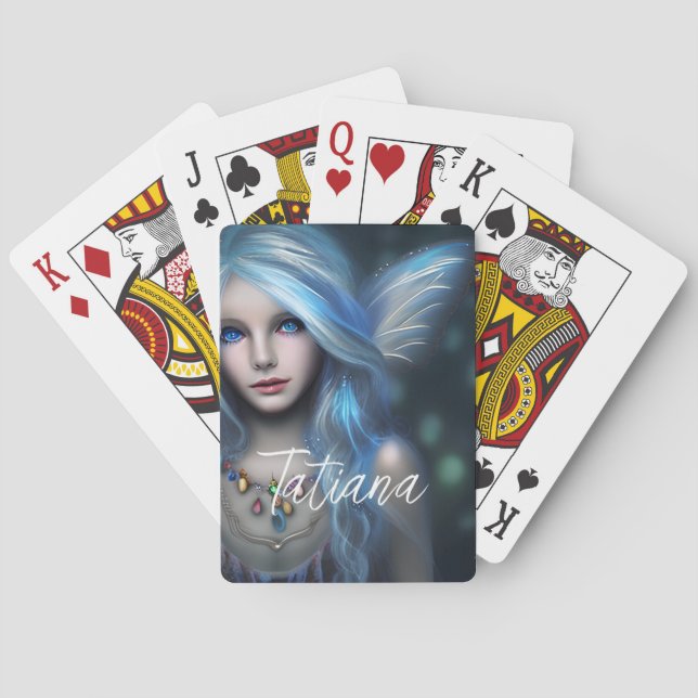 Jeu De Cartes Personnalisée Ethérée Mysmique Fée Bleue (dos)