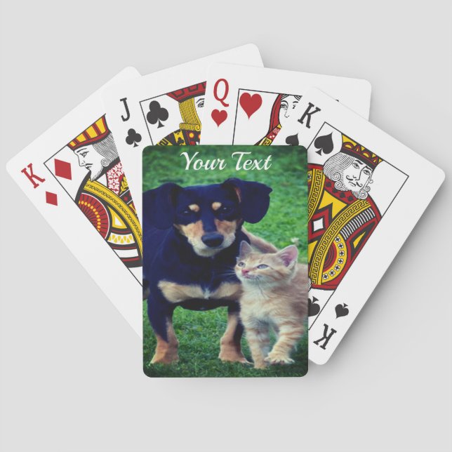 Jeu De Cartes Personnalisée Photo Animaux de compagnie Classique (dos)