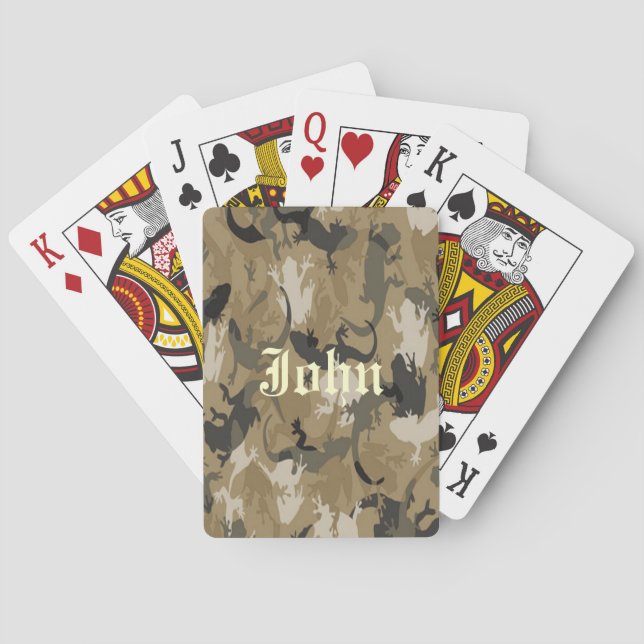 Jeu De Cartes Personnaliser Camouflage Reptile Brown Jouer aux c (dos)