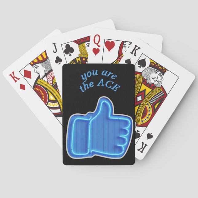 Jeu De Cartes Personnaliser comme Neon Hand design (dos)