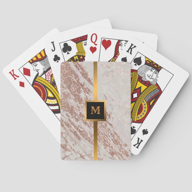 Jeu De Cartes Personnaliser en marbre de la Parties scintillant  (dos)