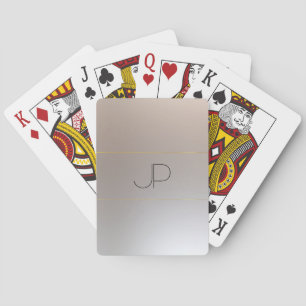 Jeu De Cartes Personnaliser Faux Gold Modèle de monogramme