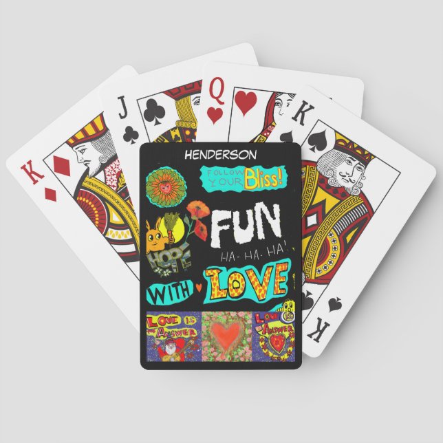 Jeu De Cartes Personnaliser NOM Fun Dessin Dessin tendance Colla (dos)
