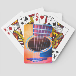 Jeu De Cartes Perspective de guitare acoustique Couleurs de la m