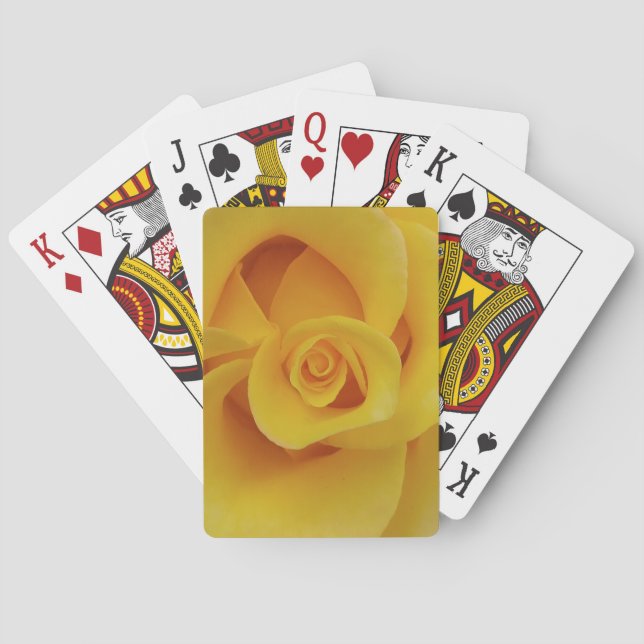 Jeu De Cartes Pétales romantiques de rose jaune (dos)