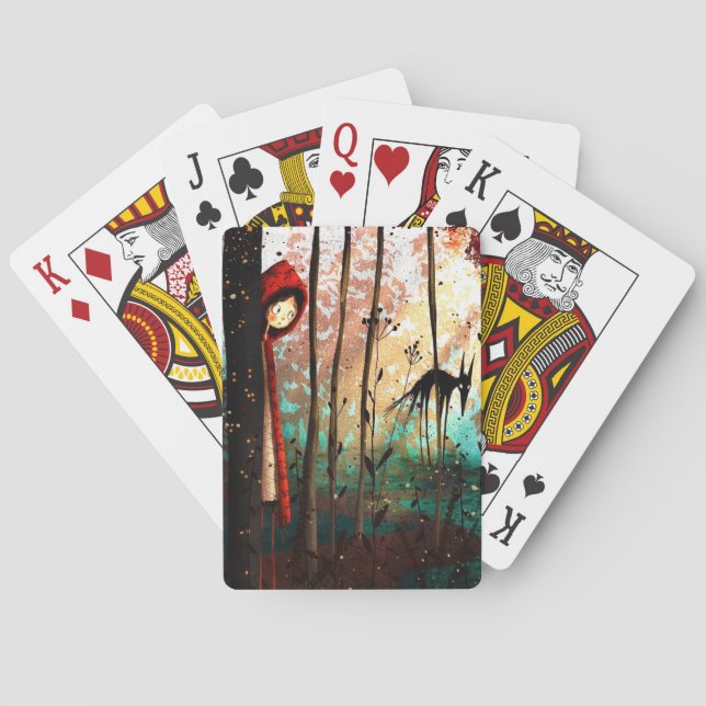 Jeu De Cartes Petit loup de conte de fées rouge (dos)
