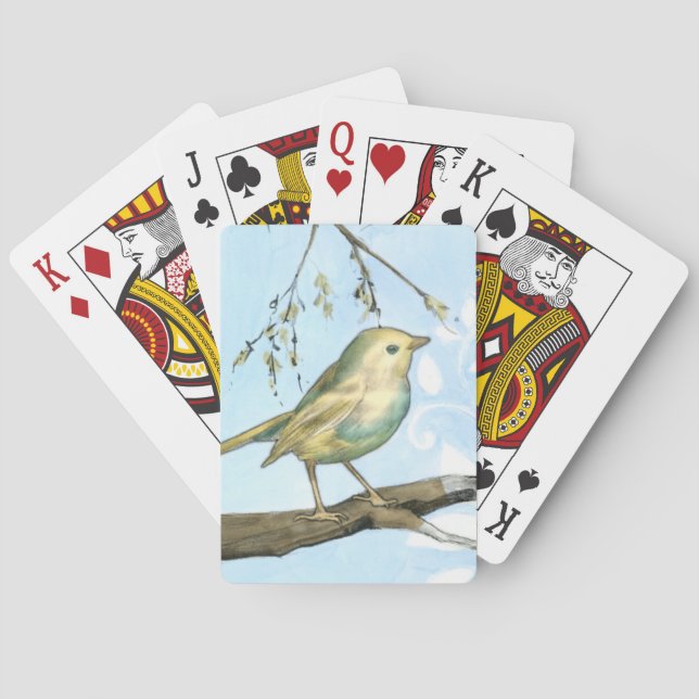 Jeu De Cartes Petit oiseau jaune perché sur une branche regardan (dos)
