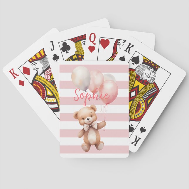 Jeu De Cartes Petit ours mignon en rose (dos)