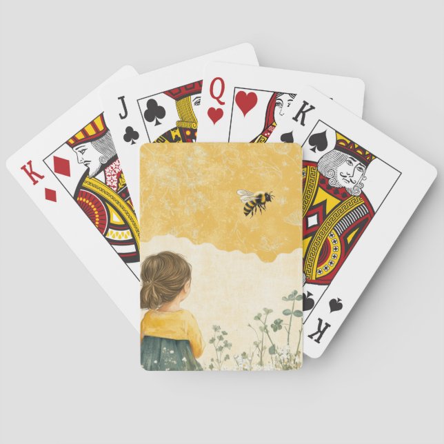 Jeu De Cartes Petite Fille Regardant un Bourdon (dos)