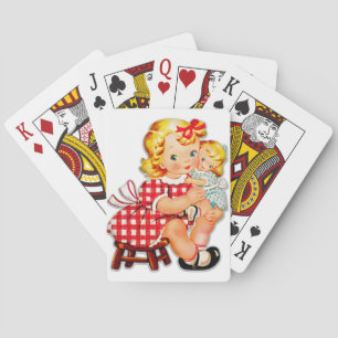 Jeu De Cartes Petite fille rétro vintage poupée enfant