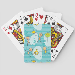 Jeu De Cartes Petits enfants jouant sur le motif de plage