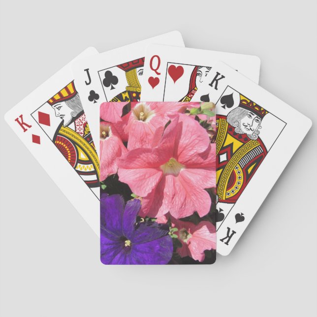 Jeu De Cartes Pétunias roses et violets (dos)
