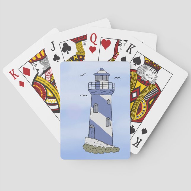 Jeu De Cartes phare bleu (dos)