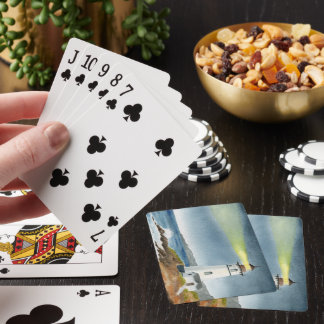Jeu De Cartes Phare côtier avec faisceau lumineux