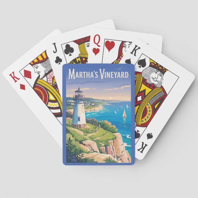 Jeu De Cartes Phare de Martha's Vineyard Massachusetts Voyage (dos)