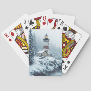Jeu De Cartes Phare Ocean Sea Nature Marine Coastline Neige