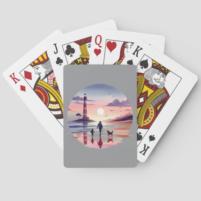 Jeu De Cartes Phare Sunset Walk Côté littoral (dos)