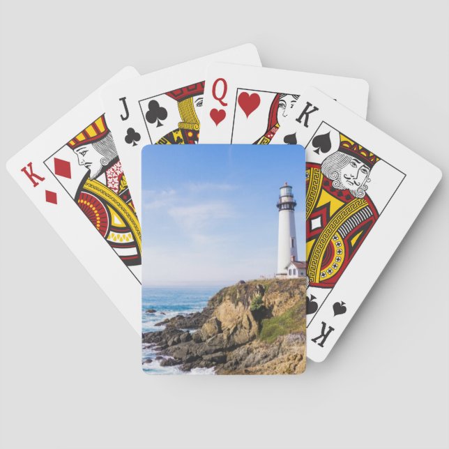 Jeu De Cartes Phare sur la colline bleu ciel blanc océan (dos)