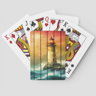 Jeu De Cartes Phare Vintage Bord de Mer Océan Regard