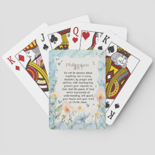 Jeu De Cartes Philippiens 4:6-7 Verset de la Bible chrétienne Aq