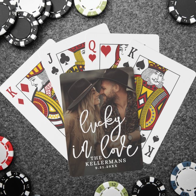 Jeu De Cartes Photo Chanceux en Amour (Lucky In Love Photo Poker Cards)