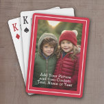 Jeu De Cartes Photo classique et texte avec bordure rouge<br><div class="desc">Une façon amusante de capturer des souvenirs et de les partager avec des amis. Ajoutez une photo verticale et votre légende préférée pour faire un cadeau cool pour vos amis.</div>