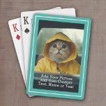 Jeu De Cartes Photo classique et texte avec bordure Turquoise<br><div class="desc">Une façon amusante de capturer des souvenirs et de les partager avec des amis. Ajoutez une photo verticale et votre légende préférée pour faire un cadeau cool pour vos amis.</div>