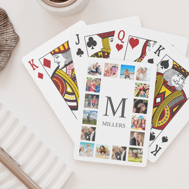 Jeu De Cartes Photo Custom Family Collage Personnalité de White (Créateur téléchargé)