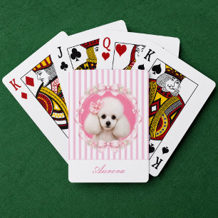 Jeu De Cartes Photo de chien personnalisé Coquette Rose