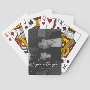 Jeu De Cartes Photo de couple moderne pour 1er anniversaire avec